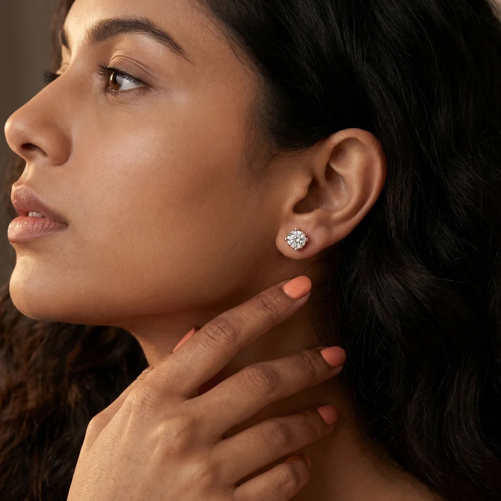 Petite Petal Cushion Diamond Earrings