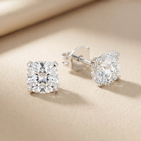 Petite Petal Cushion Diamond Earrings