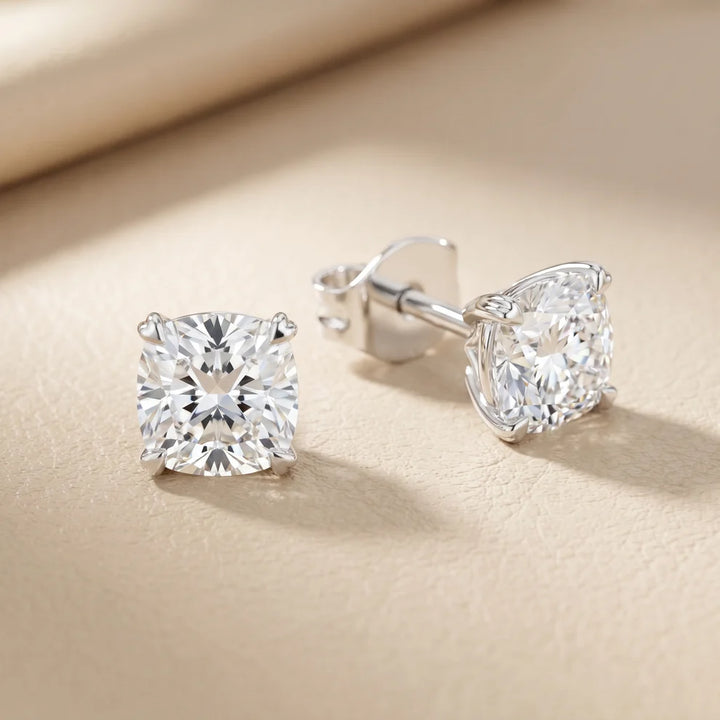 Petite Petal Cushion Diamond Earrings