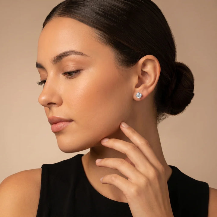Petite Petal Cushion Diamond Earrings