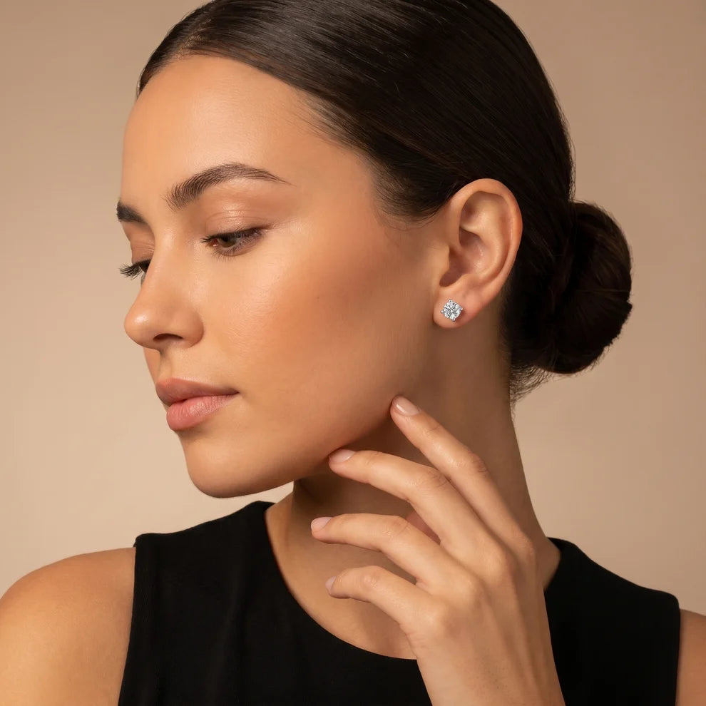 Petite Petal Cushion Diamond Earrings