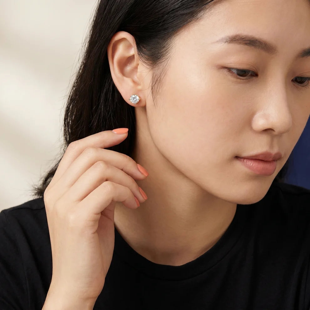 Petite Petal Cushion Diamond Earrings