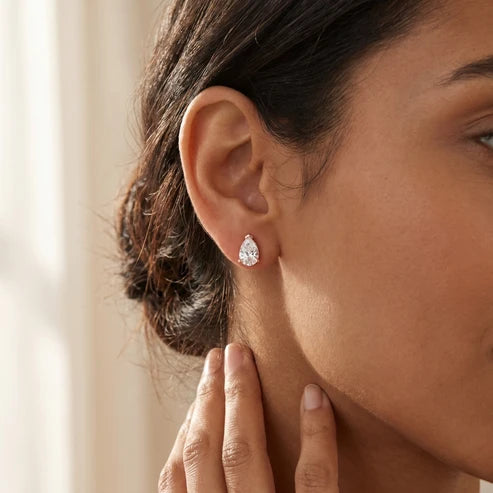 The Freya Pear Diamond Earrings