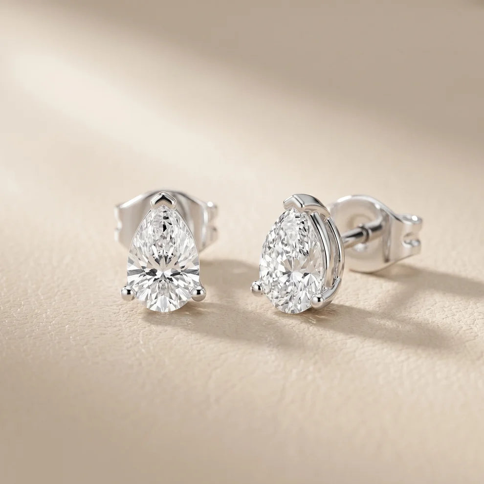 The Freya Pear Diamond Earrings
