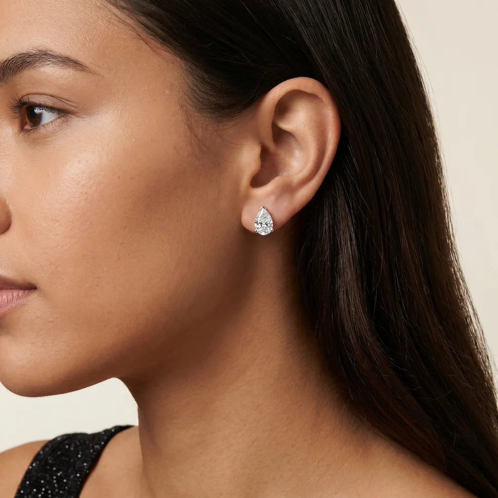 The Freya Pear Diamond Earrings