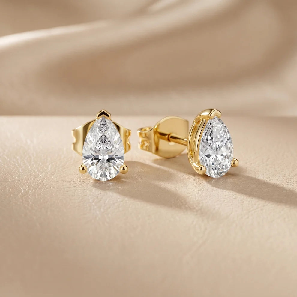 The Freya Pear Diamond Earrings