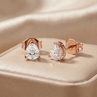 Crystal Drop Pear Diamond Earrings