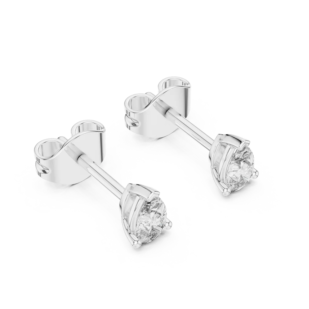 Grace Three-Prong Pear Diamond Earrings