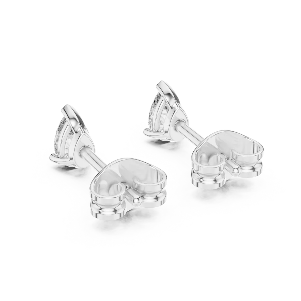 Grace Three-Prong Pear Diamond Earrings