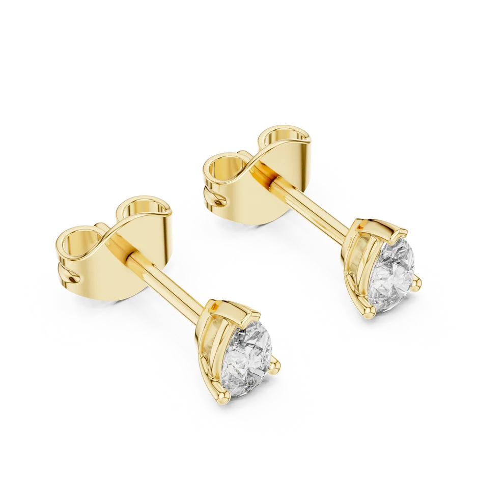 Grace Three-Prong Pear Diamond Earrings