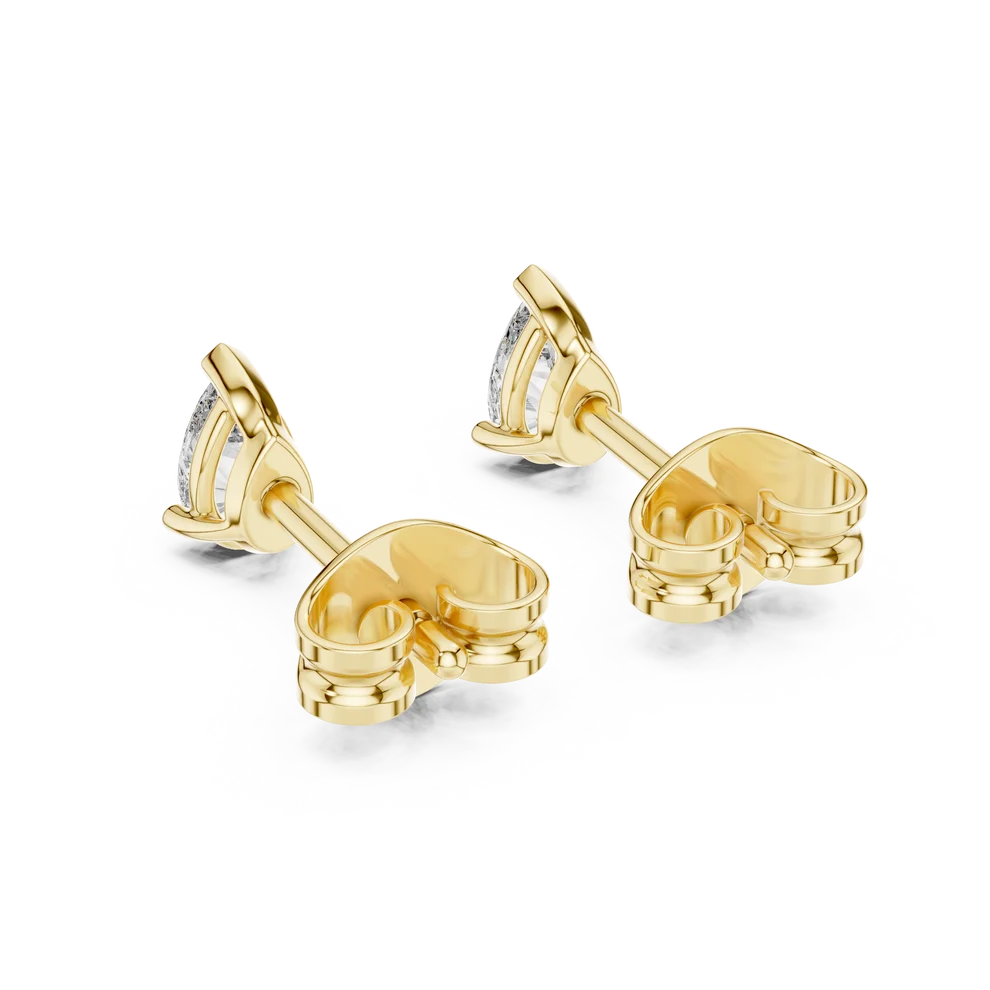Grace Three-Prong Pear Diamond Earrings