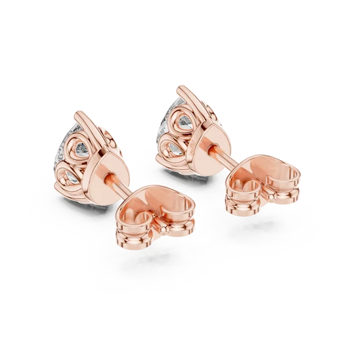 Heirloom Scroll Pear Diamond Earrings