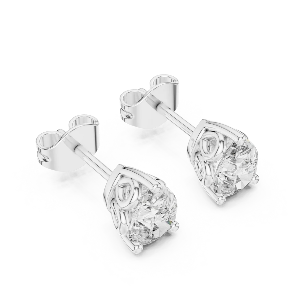 Heirloom Scroll Pear Diamond Earrings