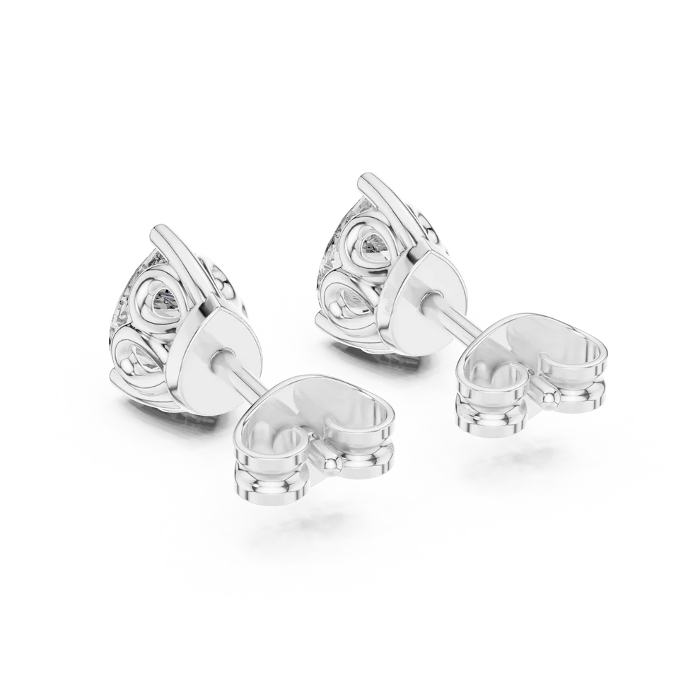 Heirloom Scroll Pear Diamond Earrings