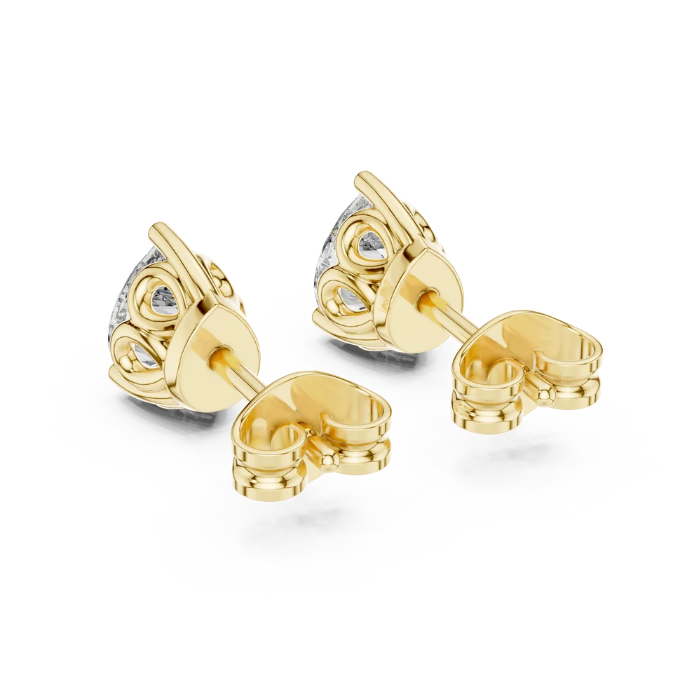 Heirloom Scroll Pear Diamond Earrings