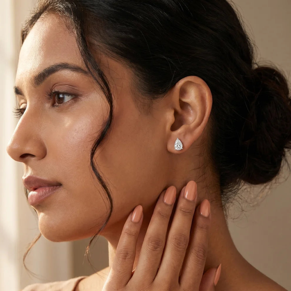 The Elodie Pear Diamond Earrings