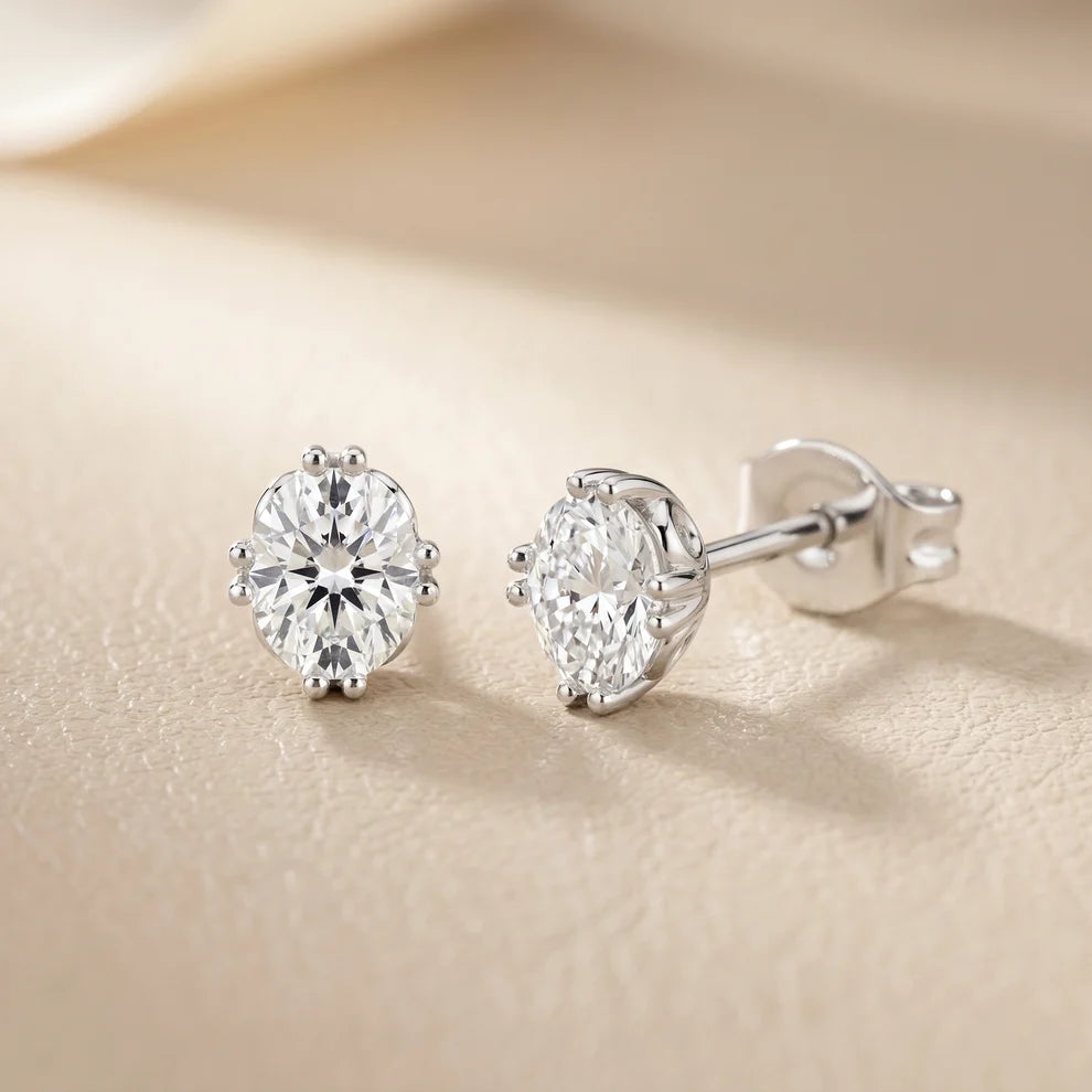 The Siena Oval Diamond Earrings