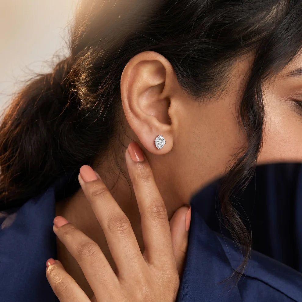 The Siena Oval Diamond Earrings