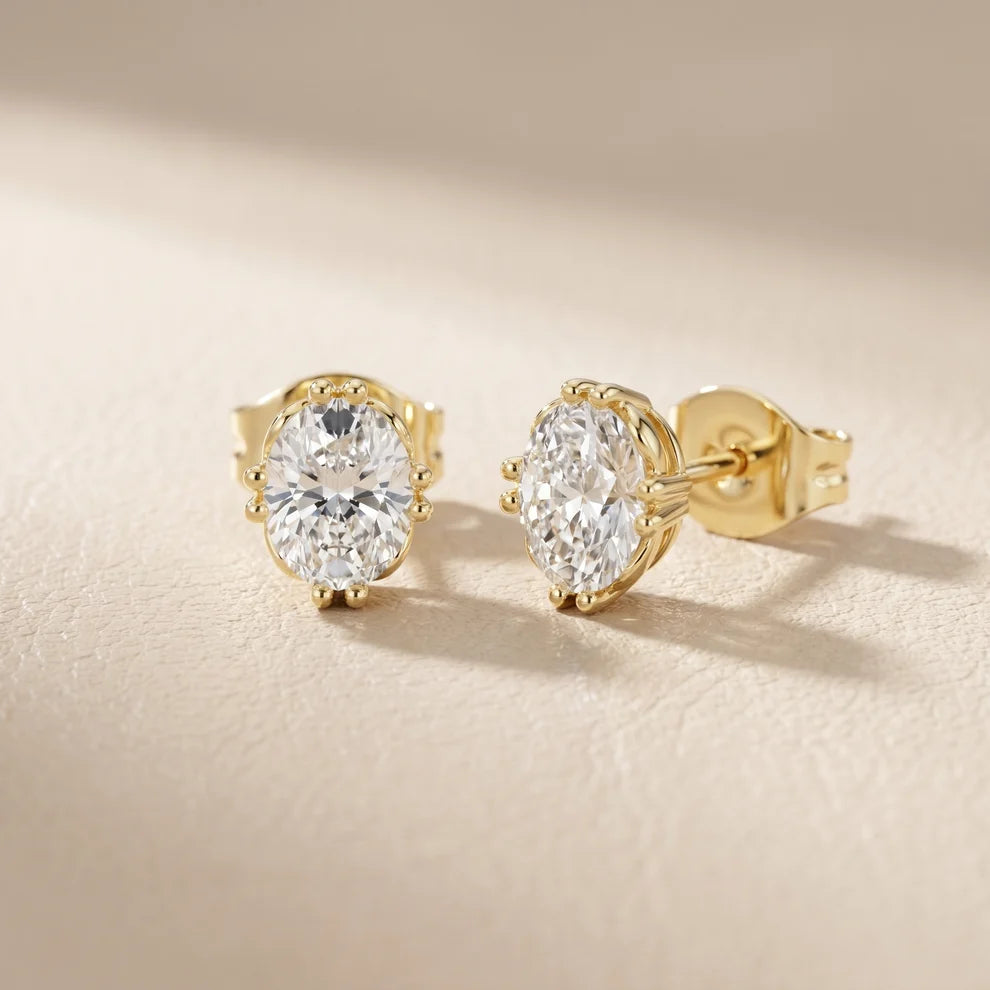 The Siena Oval Diamond Earrings