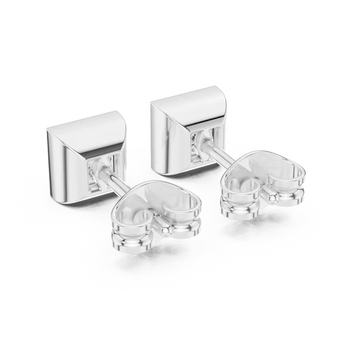 Luna Bezel Princess Diamond Earrings