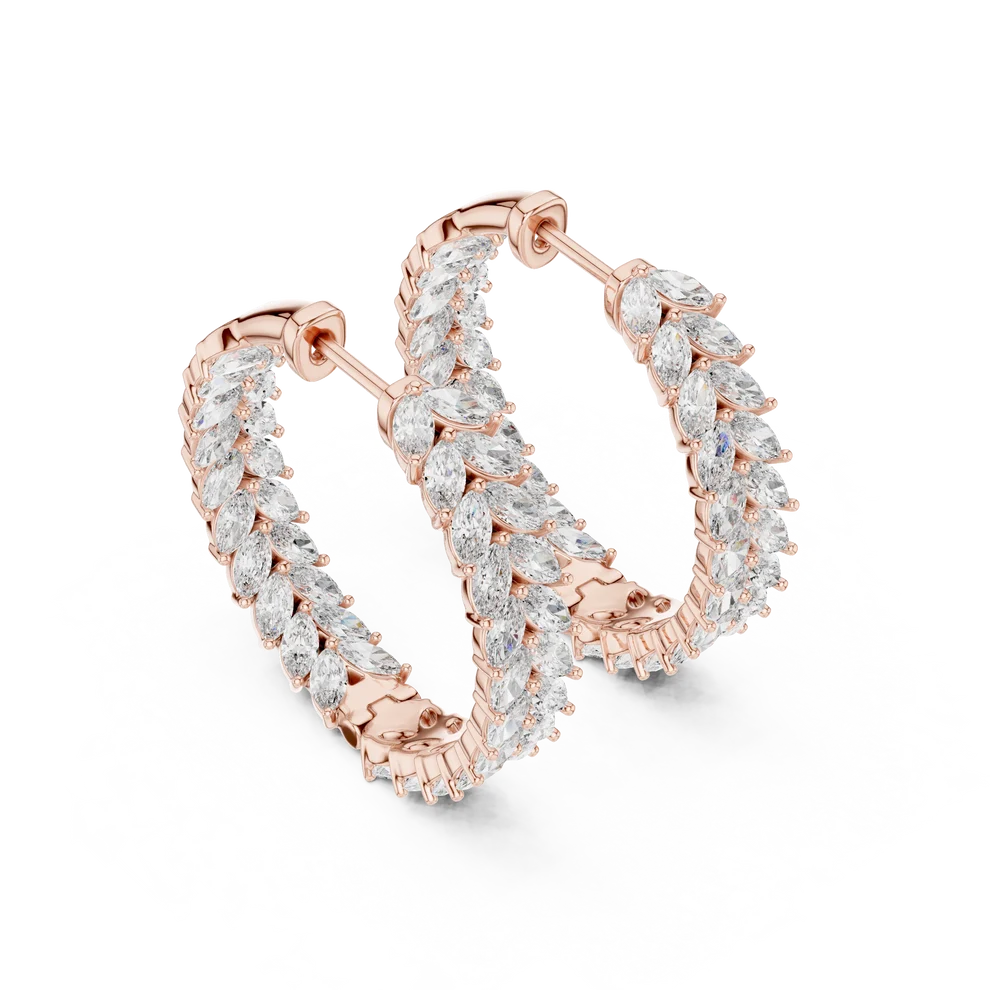 The Laurel Marquise Diamond Hoop Earrings