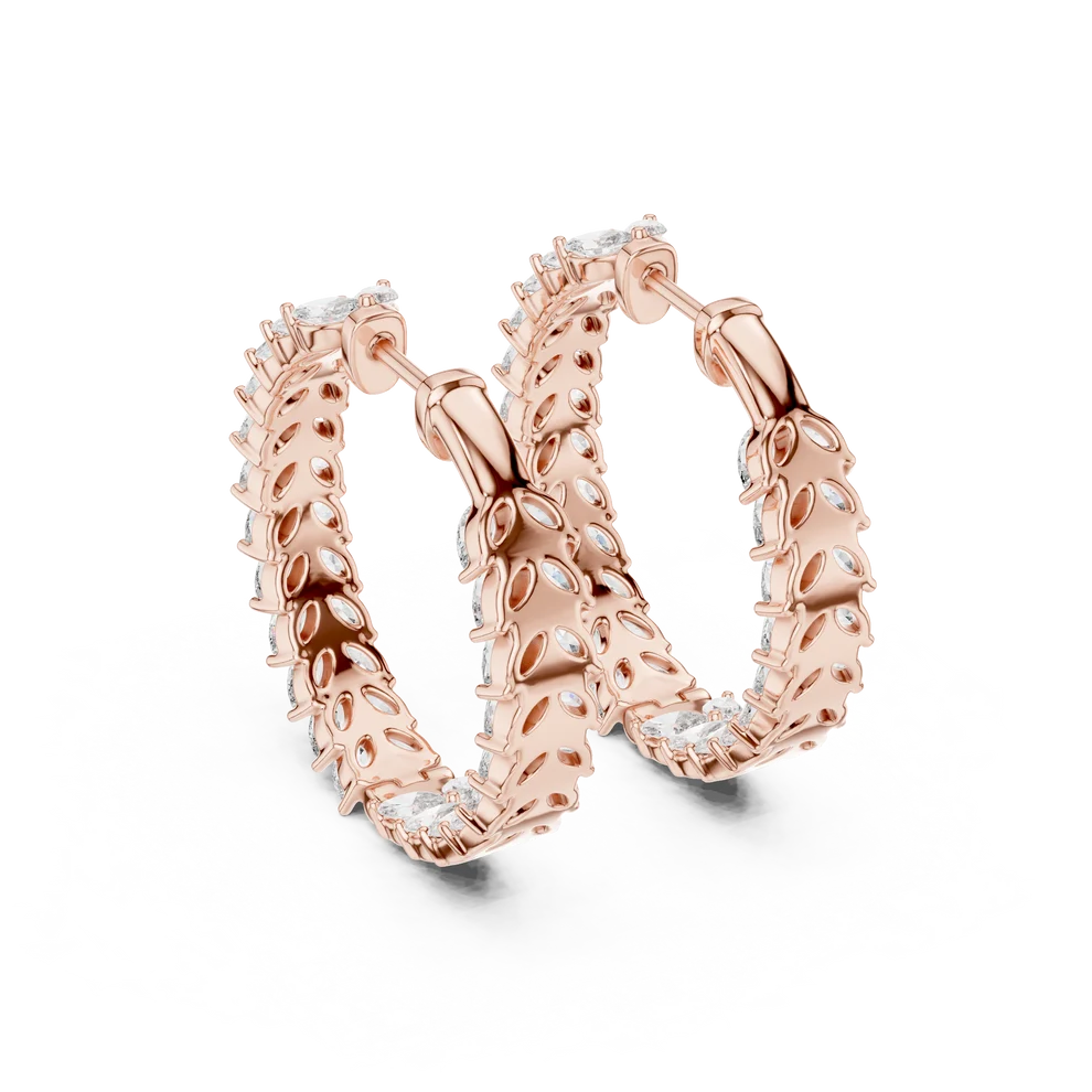 The Laurel Marquise Diamond Hoop Earrings