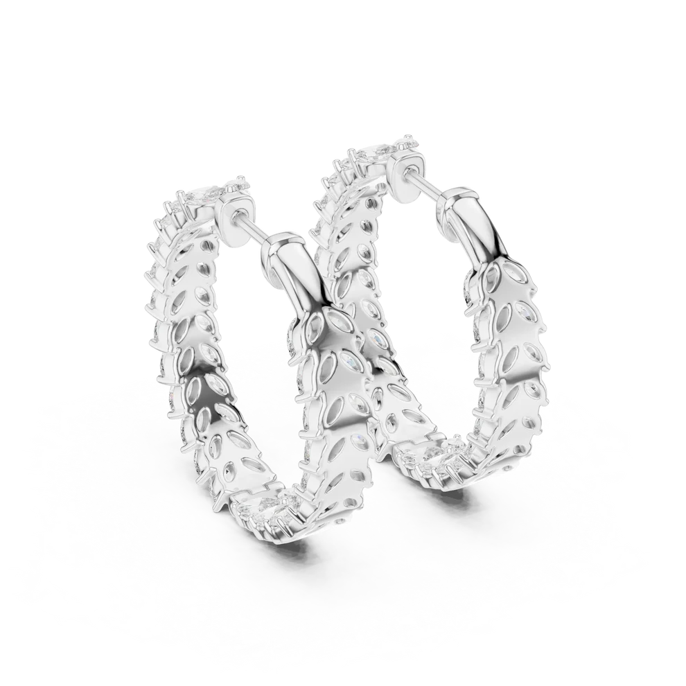 The Laurel Marquise Diamond Hoop Earrings