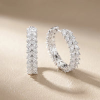 The Laurel Marquise Diamond Hoop Earrings