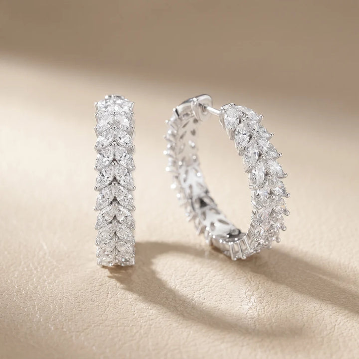 The Laurel Marquise Diamond Hoop Earrings