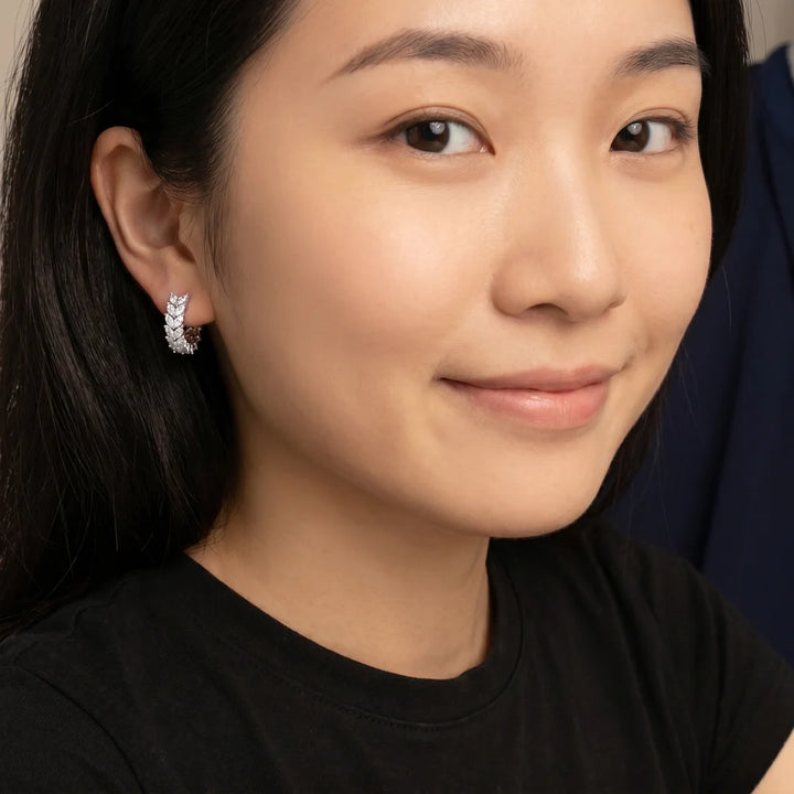 The Laurel Marquise Diamond Hoop Earrings