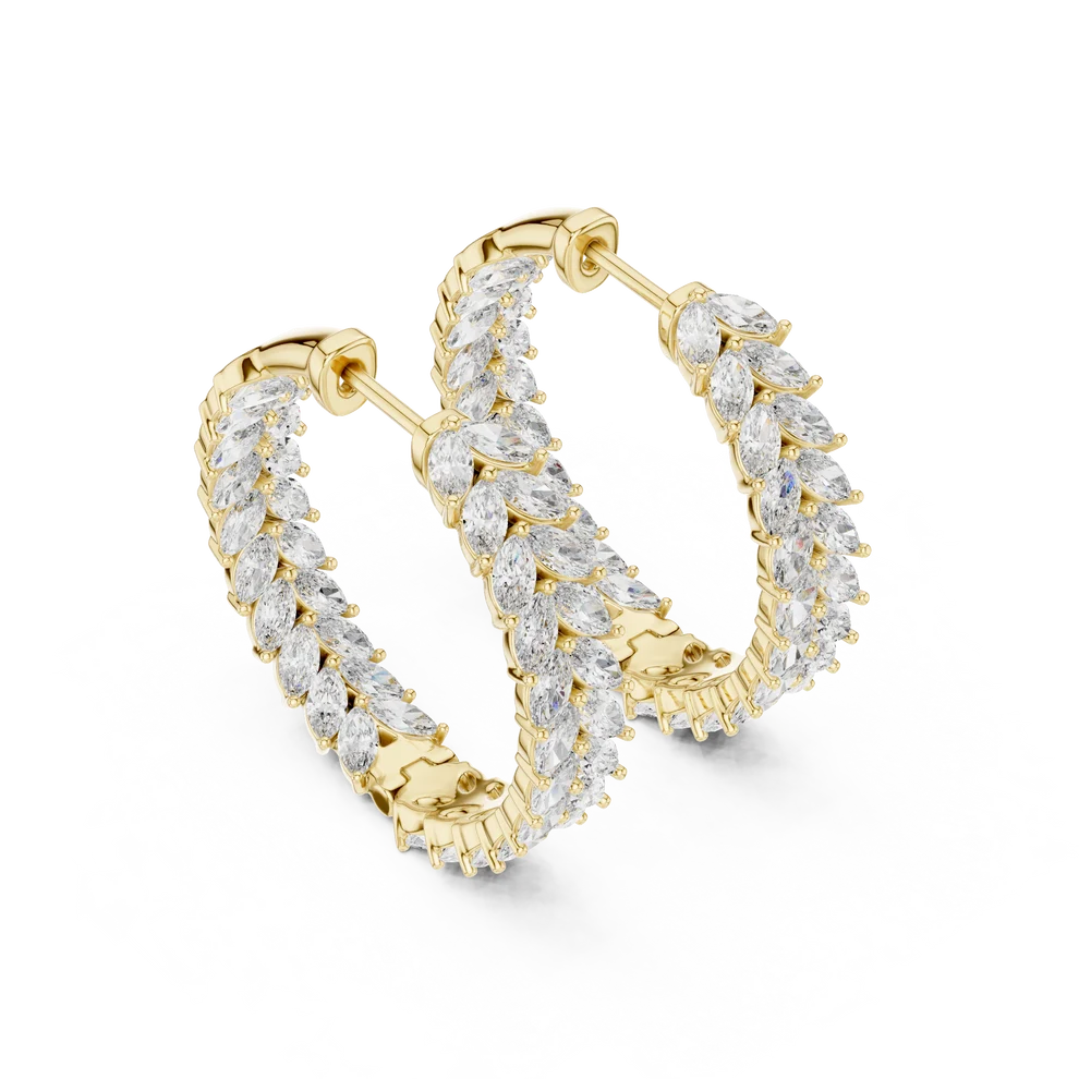 The Laurel Marquise Diamond Hoop Earrings