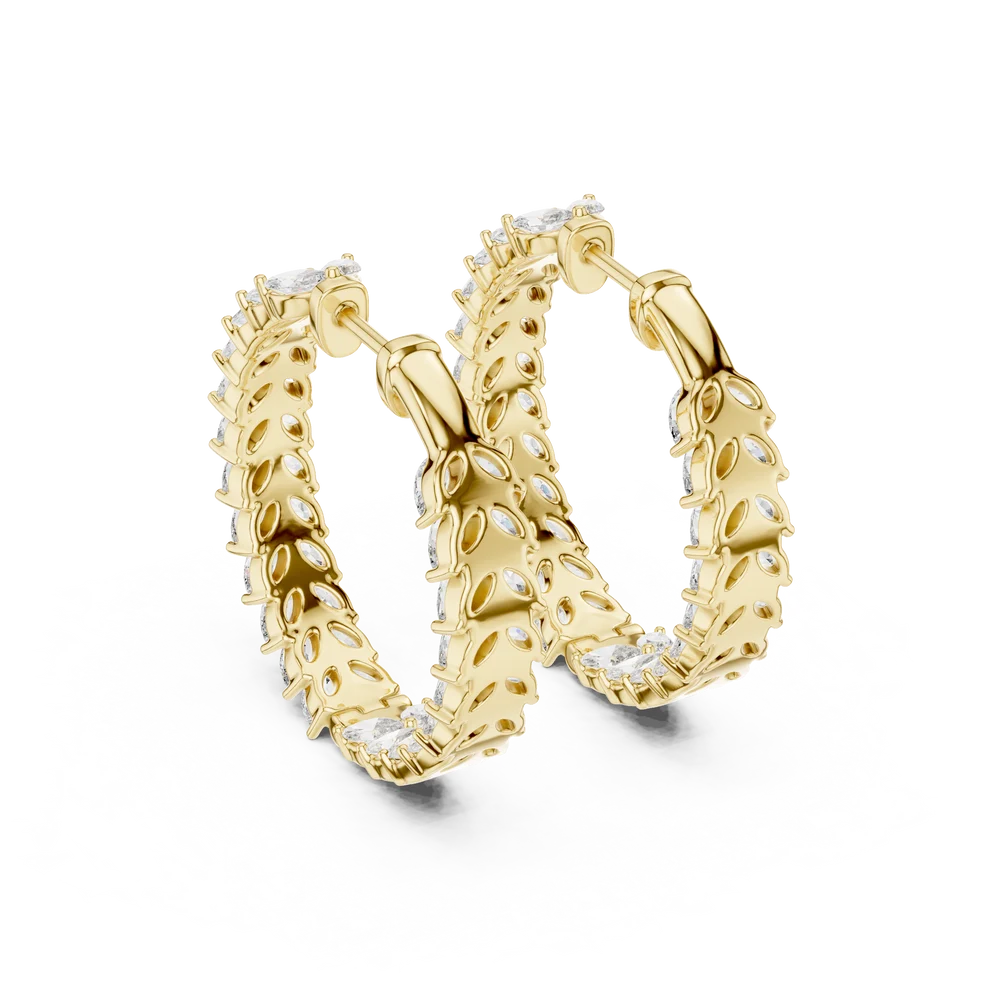 The Laurel Marquise Diamond Hoop Earrings