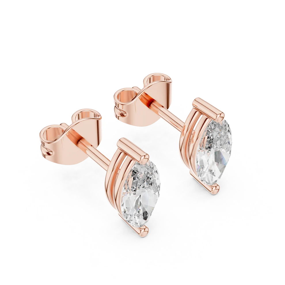 Iris Two-Prong Marquise Diamond Earrings