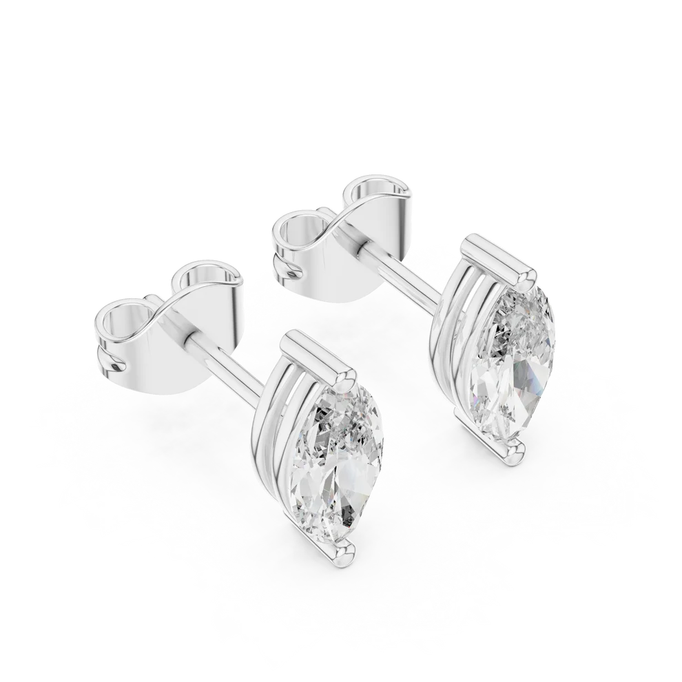 Iris Two-Prong Marquise Diamond Earrings