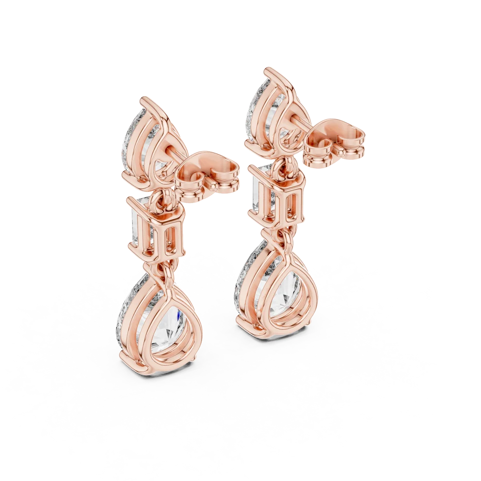 Celeste Emerald & Pear Diamond Drop Earrings