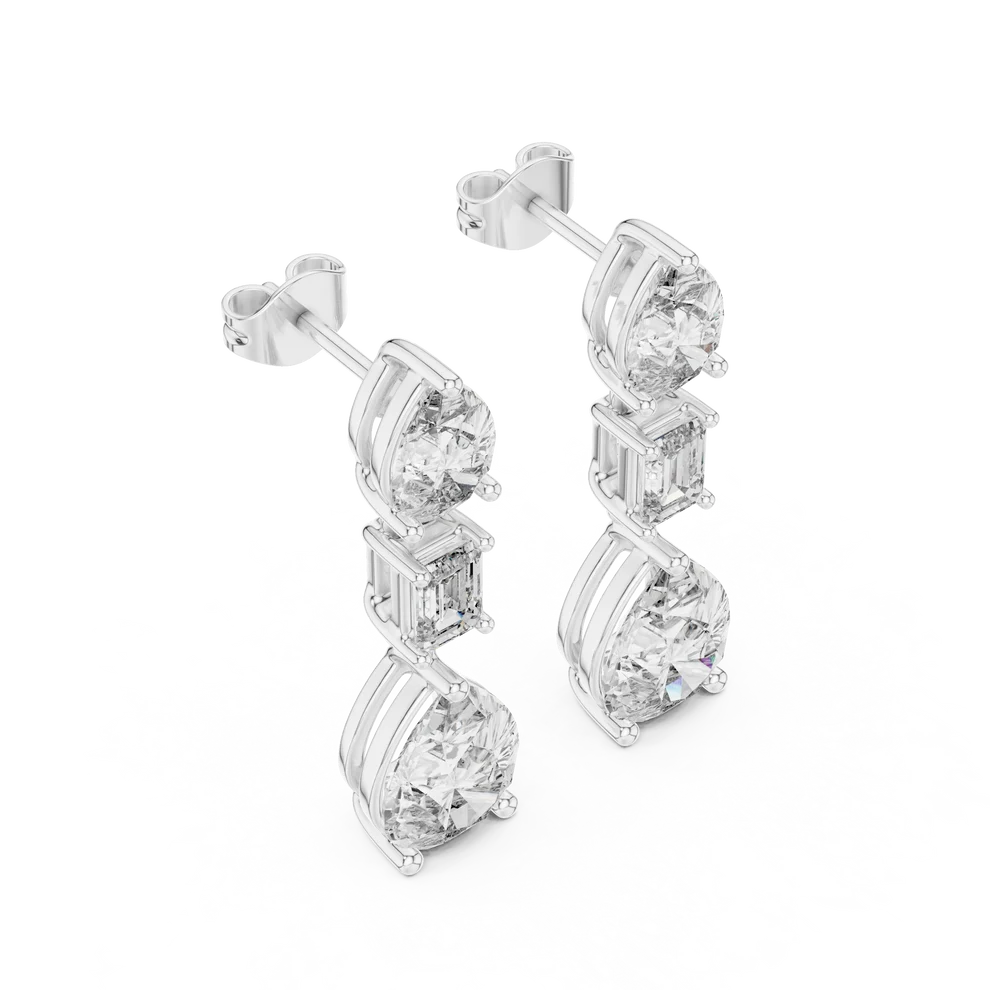 Celeste Emerald & Pear Diamond Drop Earrings
