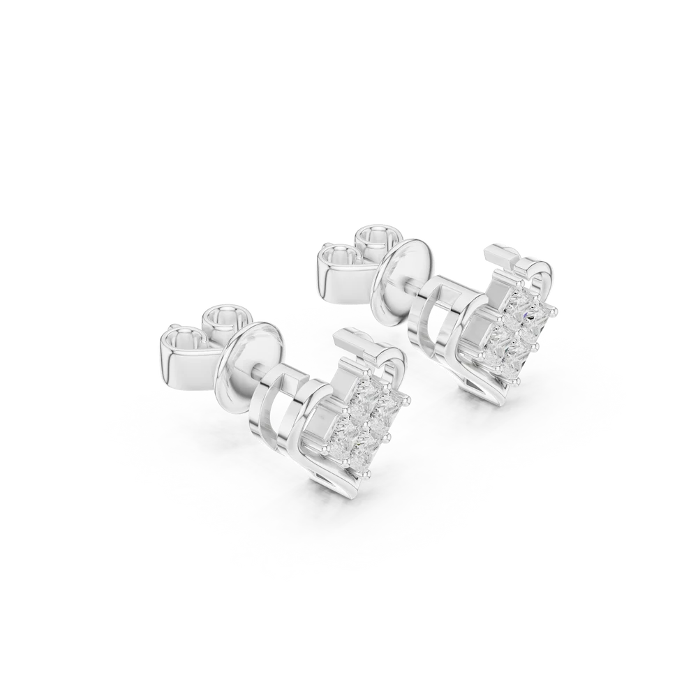 The Juliet Cluster Princess Diamond Earrings