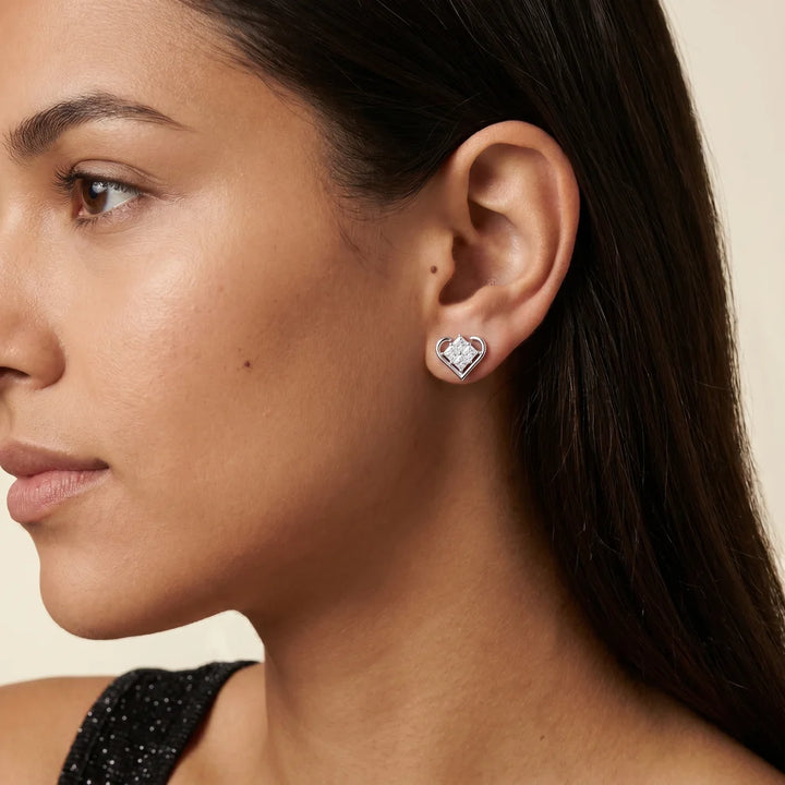 The Juliet Cluster Princess Diamond Earrings