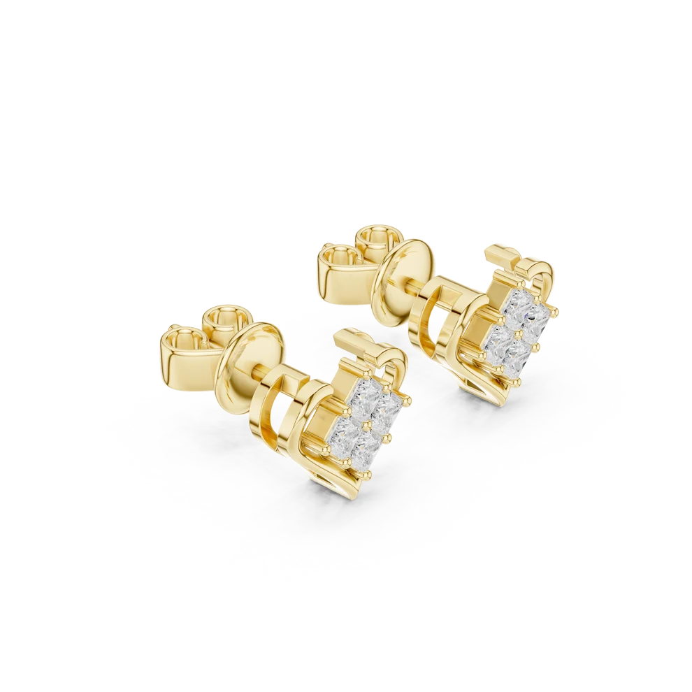 The Juliet Cluster Princess Diamond Earrings