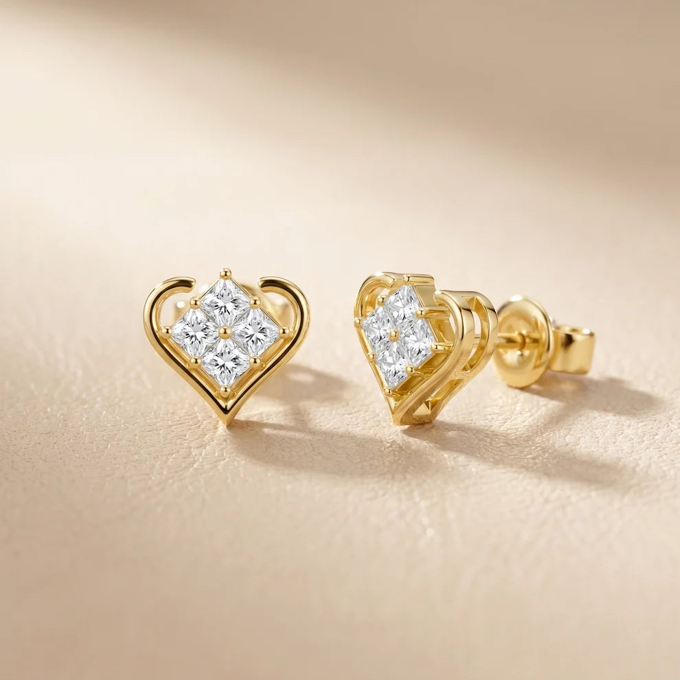 The Juliet Cluster Princess Diamond Earrings