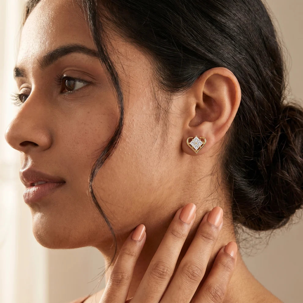 The Juliet Cluster Princess Diamond Earrings