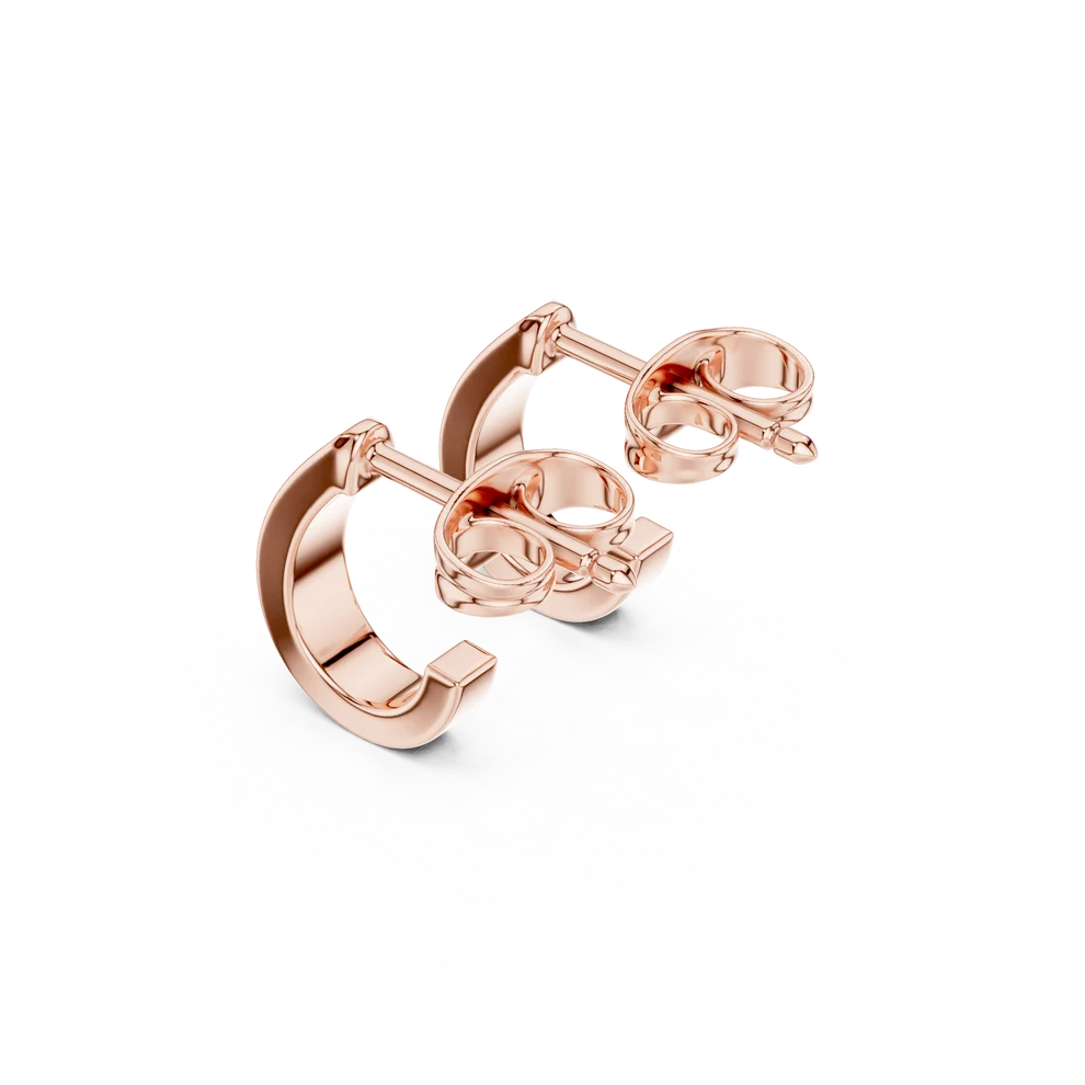 Lia Pave Round Diamond Huggie Earrings