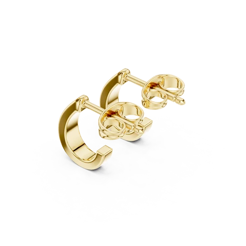 Lia Pave Round Diamond Huggie Earrings