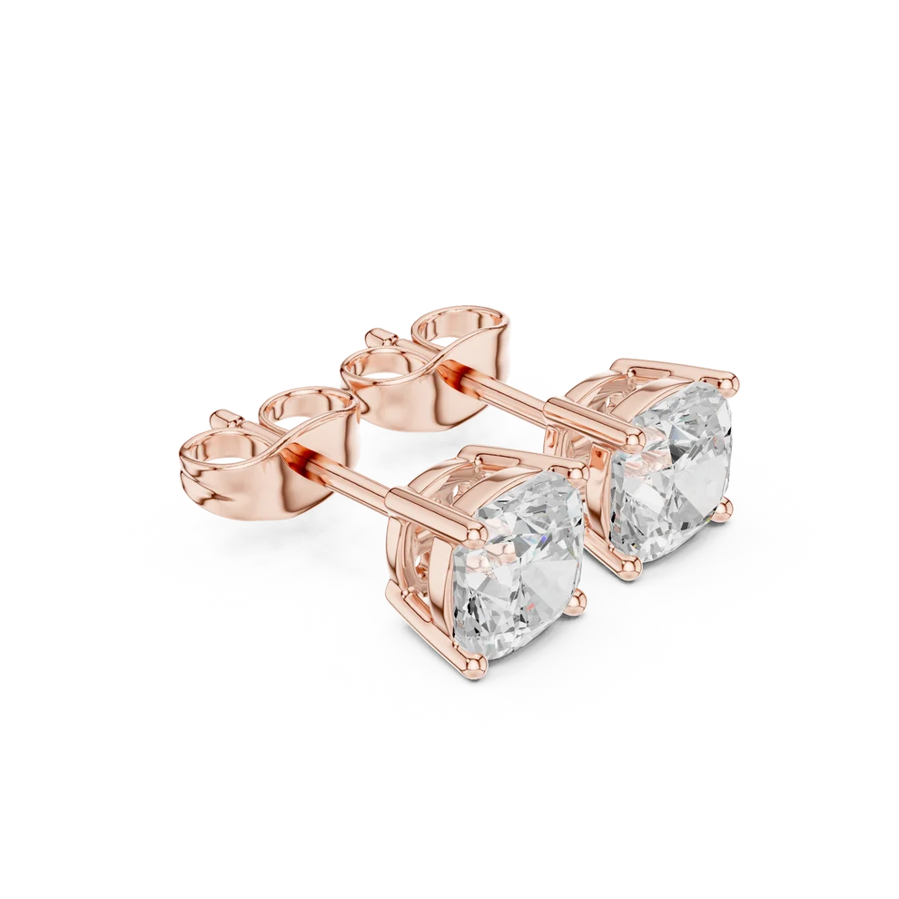 Juno Four-Prong Cushion Diamond Earrings