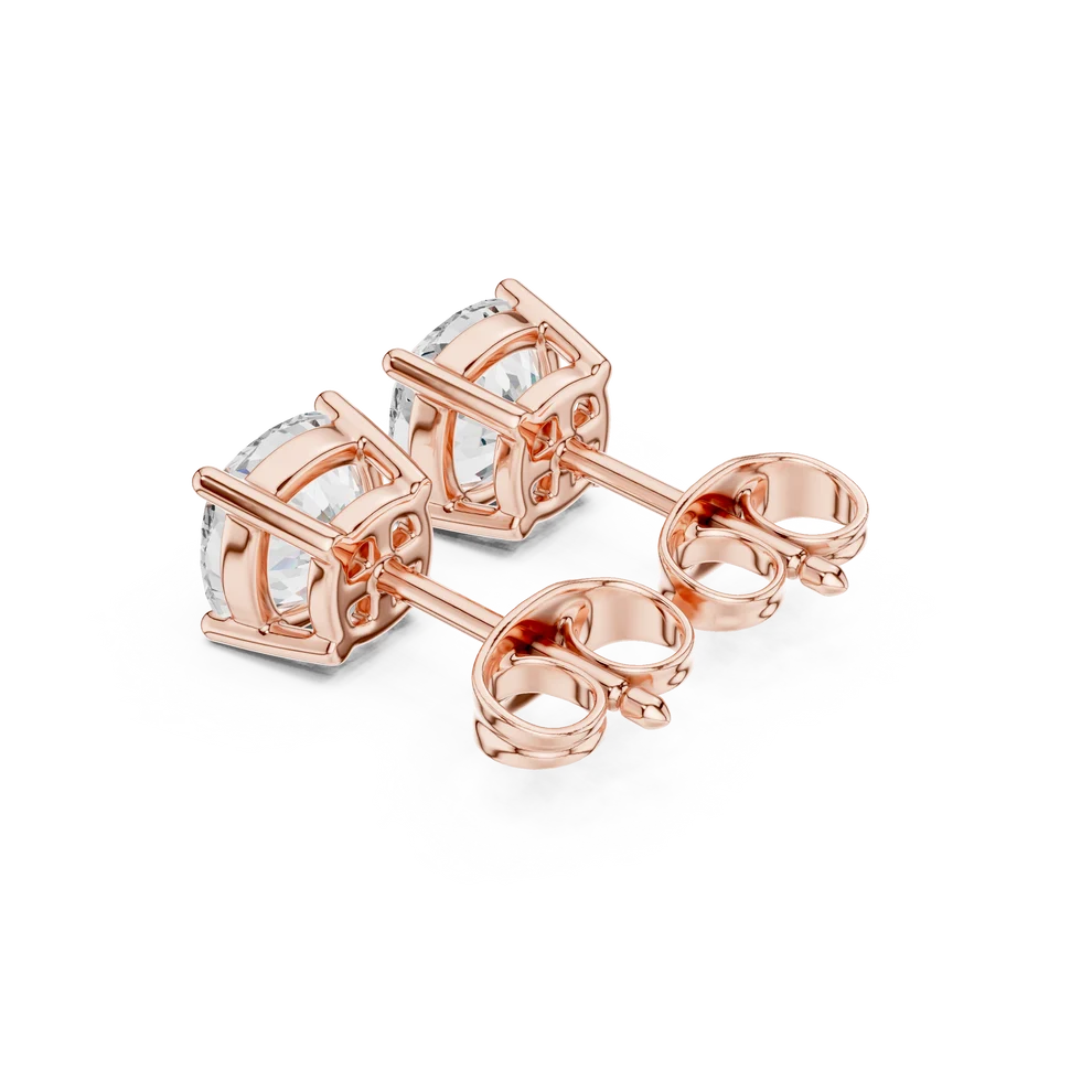 Juno Four-Prong Cushion Diamond Earrings