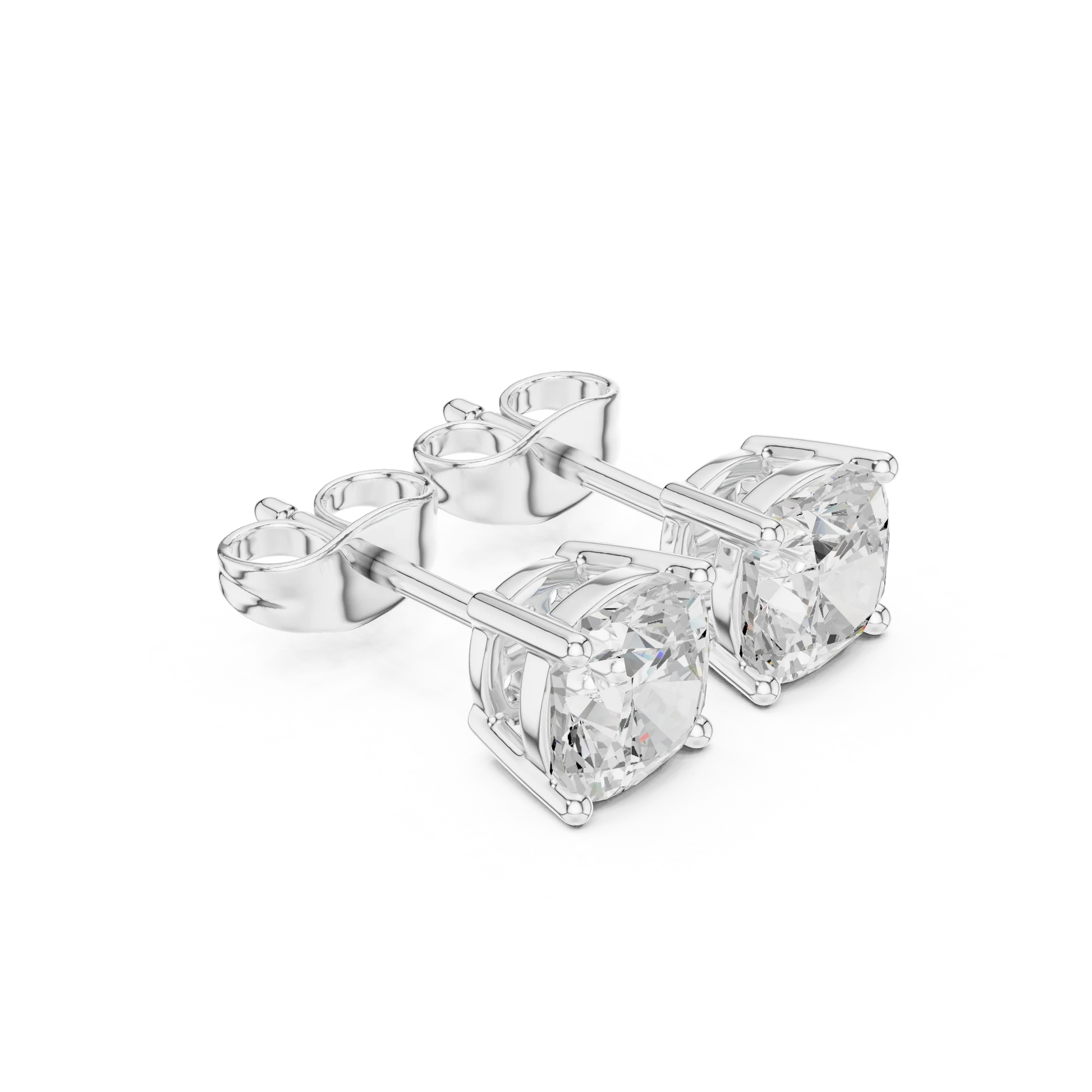 Juno Four-Prong Cushion Diamond Earrings