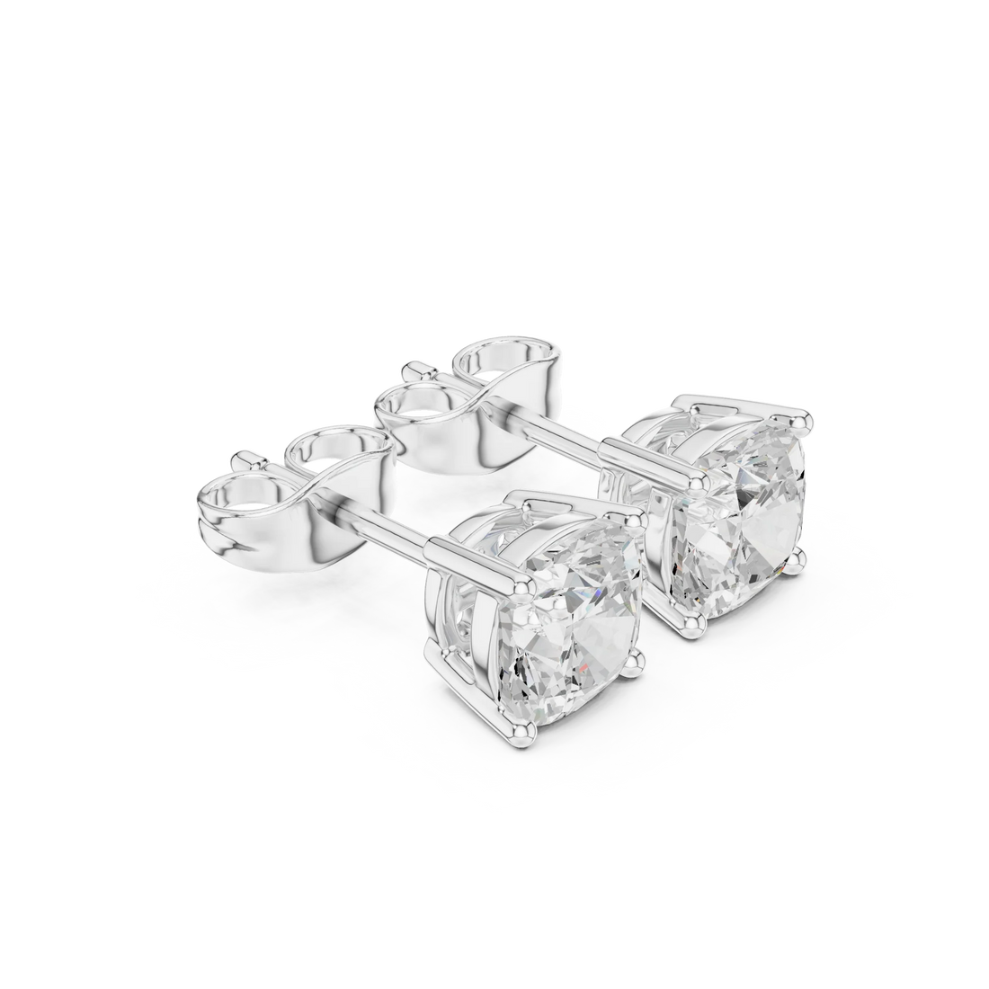 Juno Four-Prong Cushion Diamond Earrings