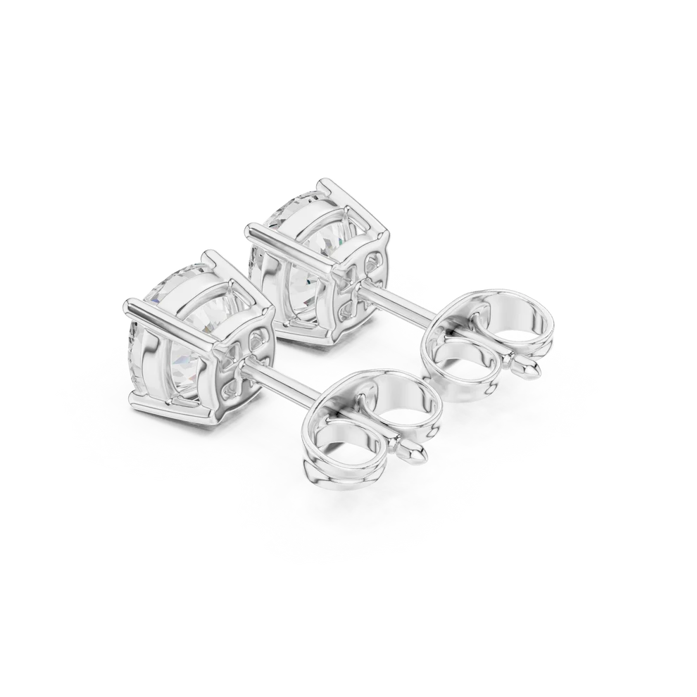 Juno Four-Prong Cushion Diamond Earrings