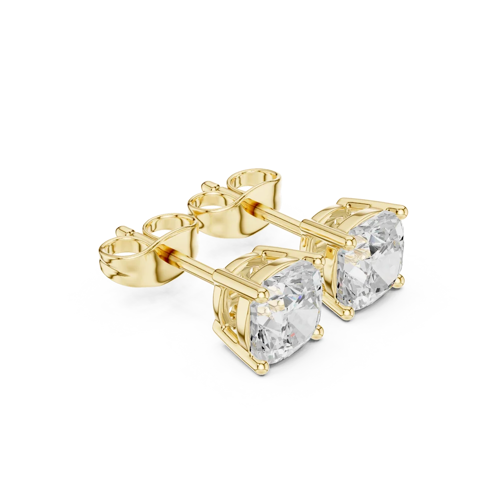 Juno Four-Prong Cushion Diamond Earrings