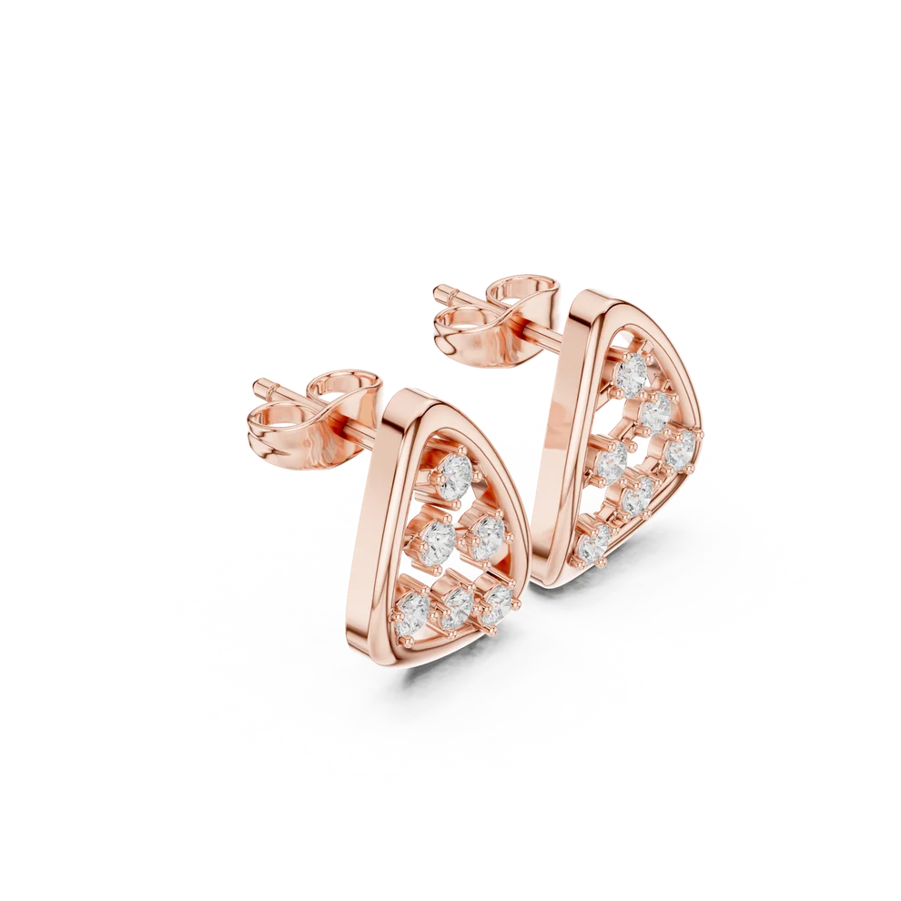 Arca Open Frame Round Diamond Earrings